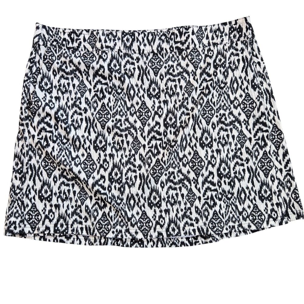 RipSkirt Hawaii Ikat Wrap Skirt Length 2 Size XXL Pockets Black Ivory Travel EUC